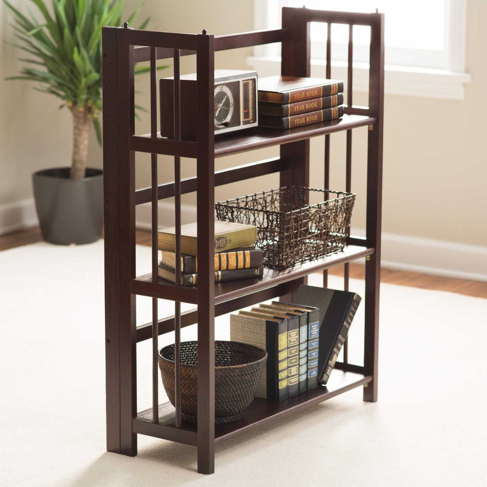 Casual Home 3-Shelf Folding Stackable Bookcase