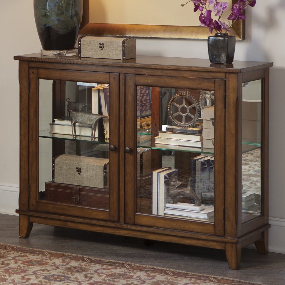 Short lighted curio deals cabinet