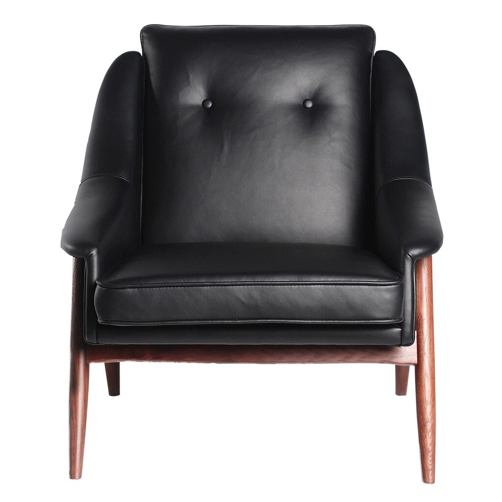 Faux Leather Retro Style Wing Back Arm Chair