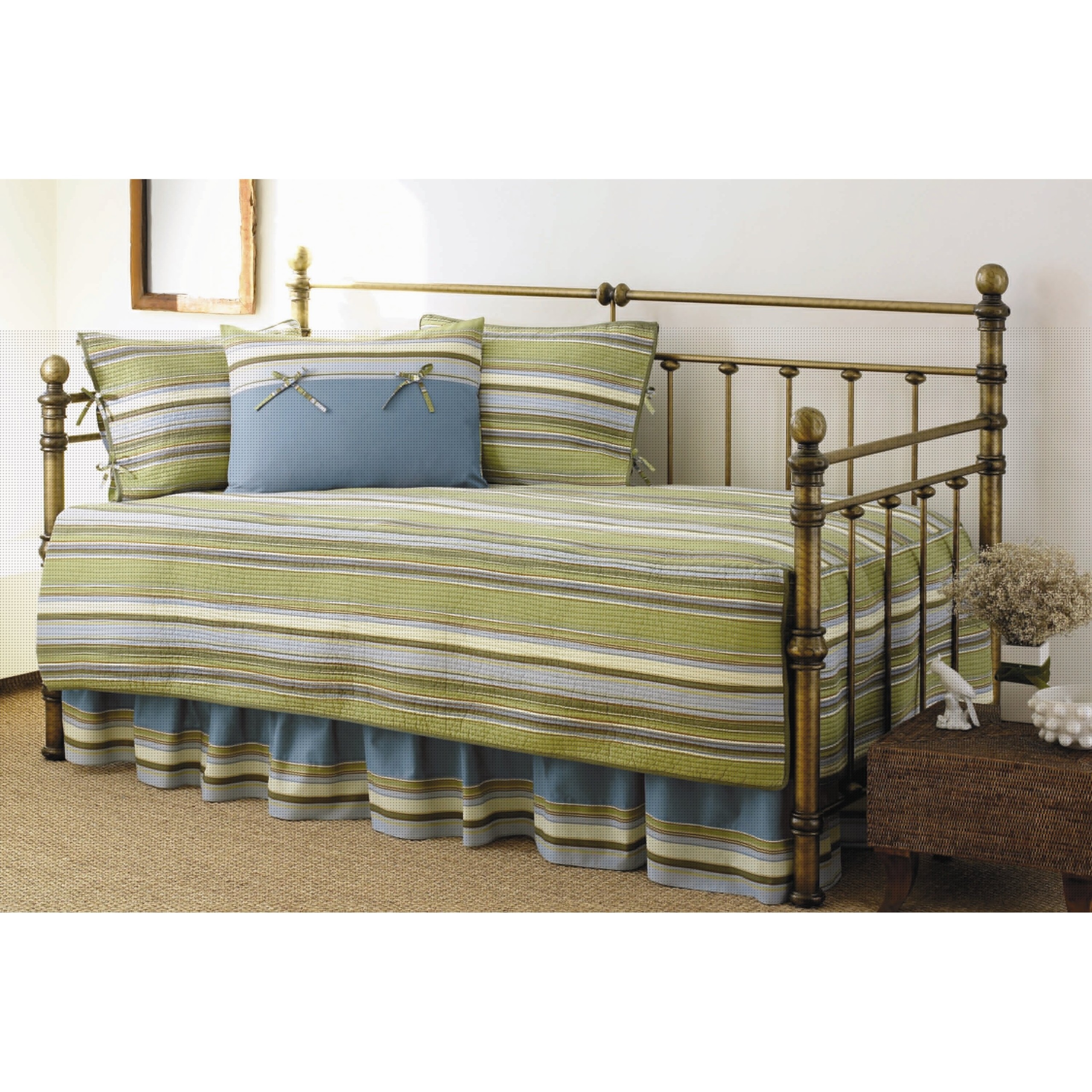 Fresno 5 Piece Daybed Quilt Set in Green
