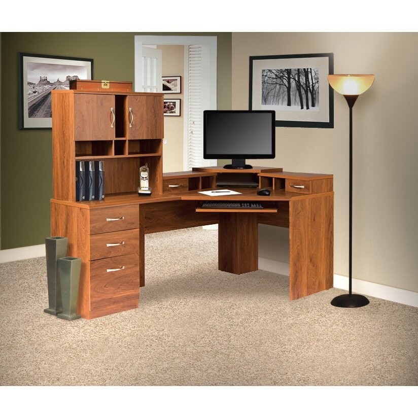Office Adaptations Computer Desk with Hutch