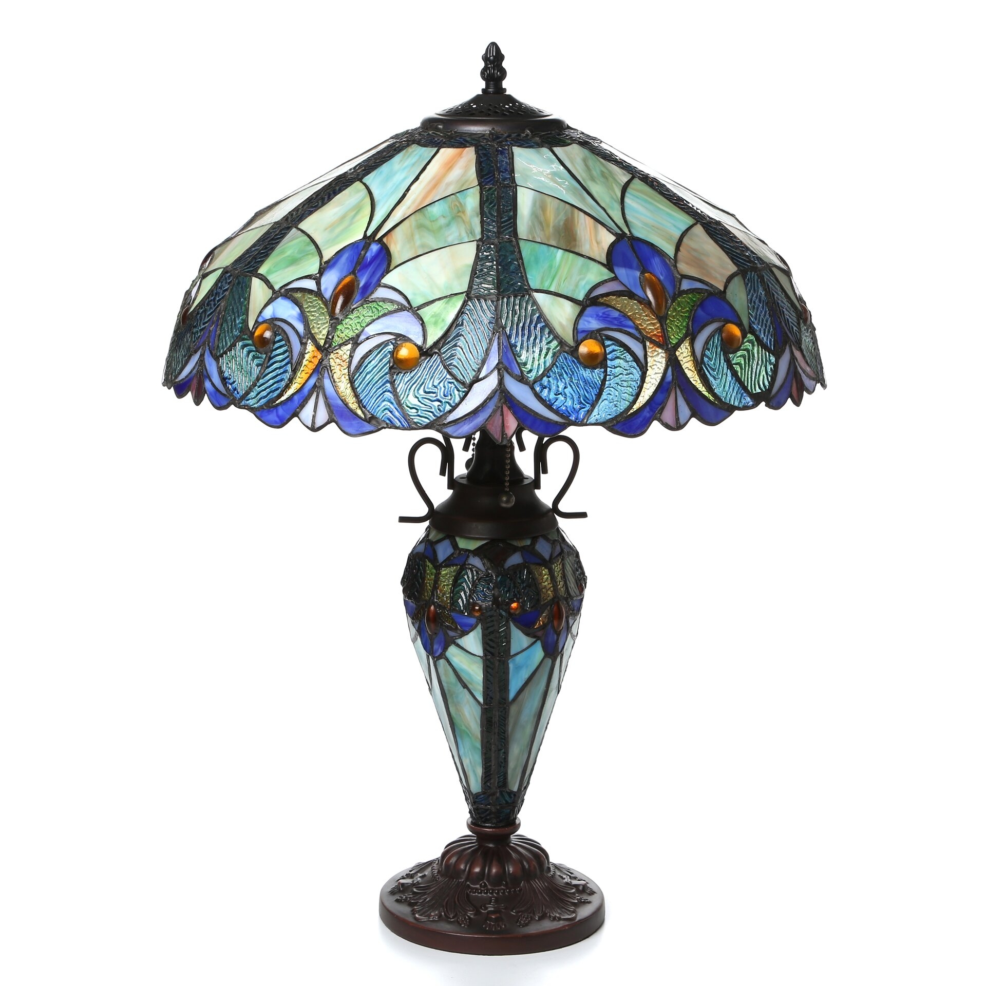 Tiffany Roosevelt Victorian 26" H Table Lamp with Bowl Shade.