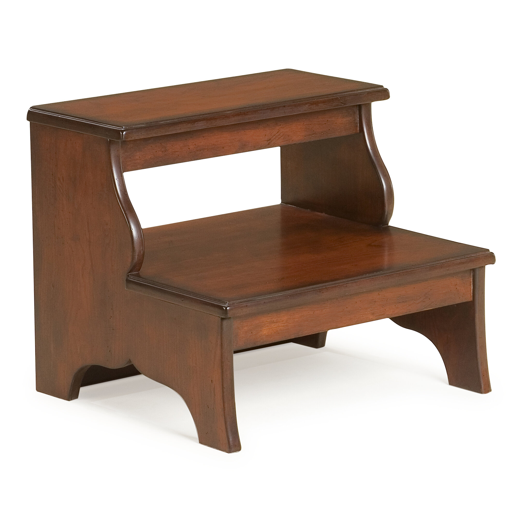 15 Inches Tall Hardwood Cherry Veneers Step Stool Ideal For Your Kitchen,  Library or Bedroom, Construction Will Live Through Years Of Use.