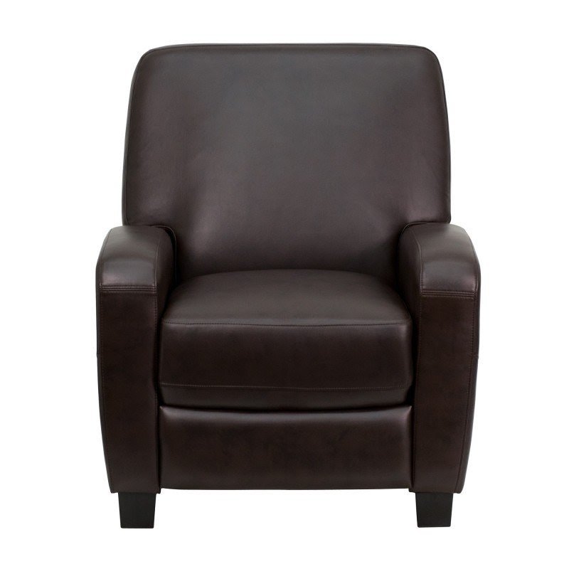 Brown Leather Push Back Office Recliner