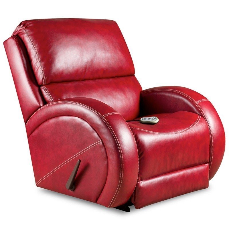 Como Massaging Leather Recliner with Heat Control