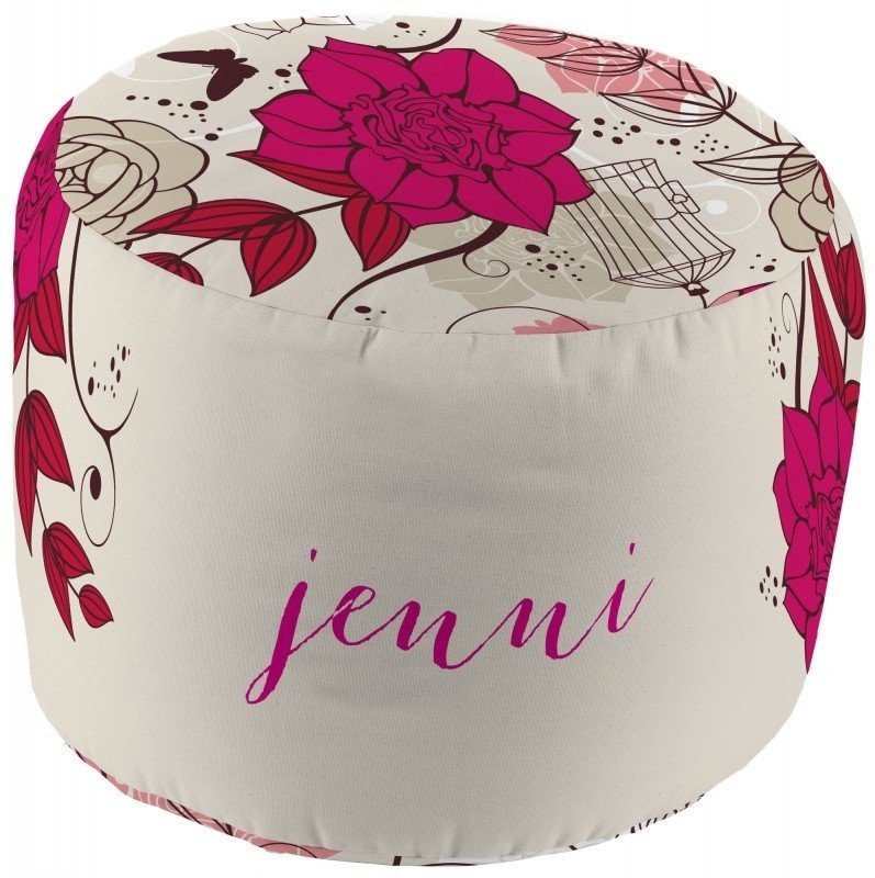 Funky Floral Personalized Pouf