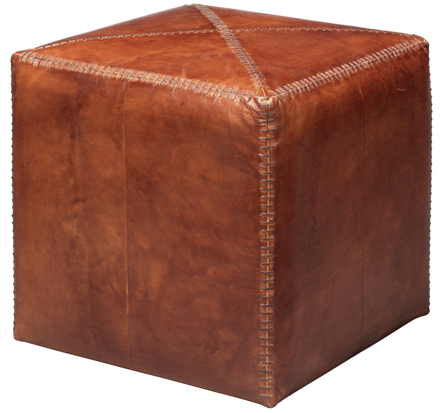 Jamie Young Company Small Leather Ottoman