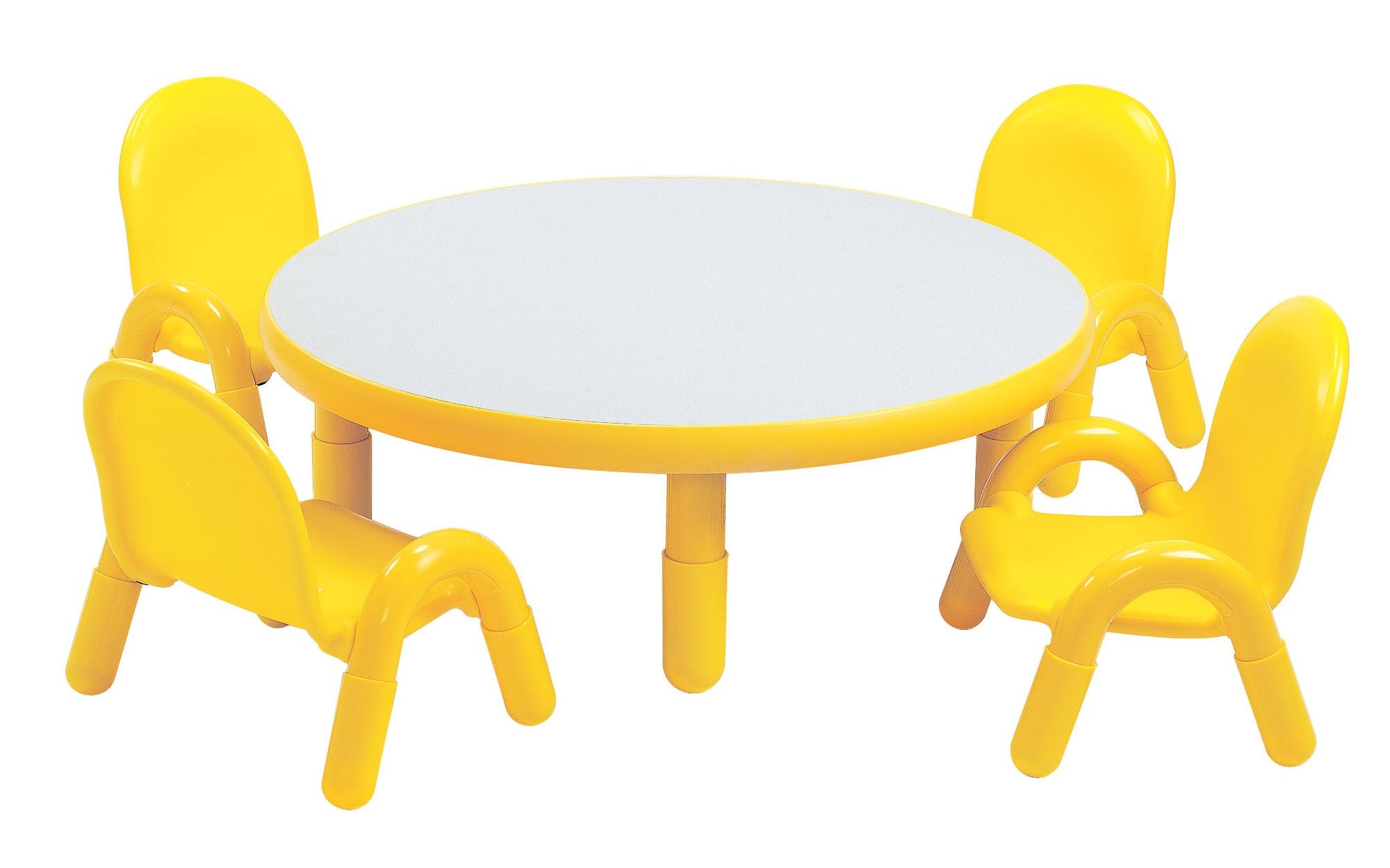 Round Baseline Toddler Table and Chair Set in Canary Yellow