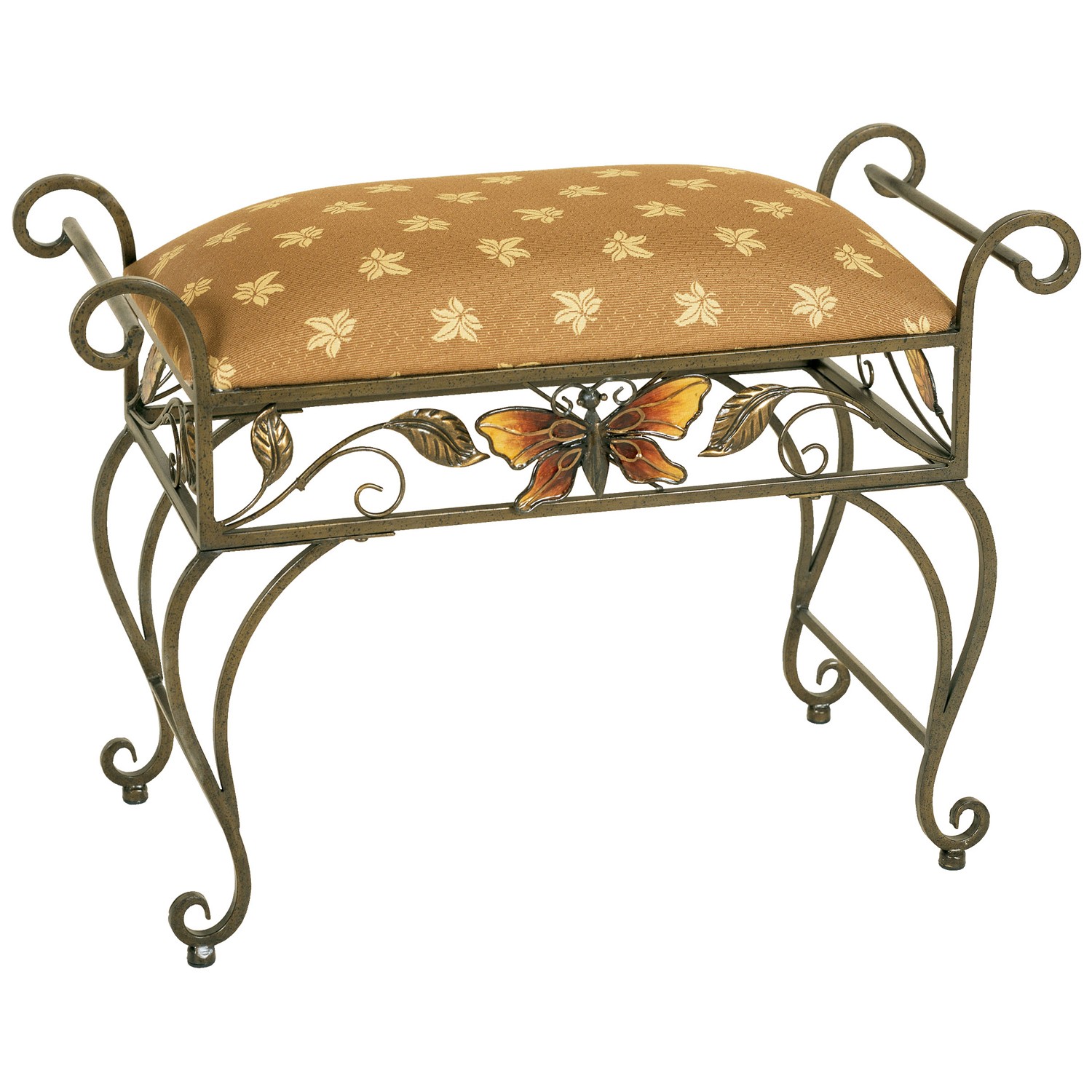 Butterfly Silver Antique Bench