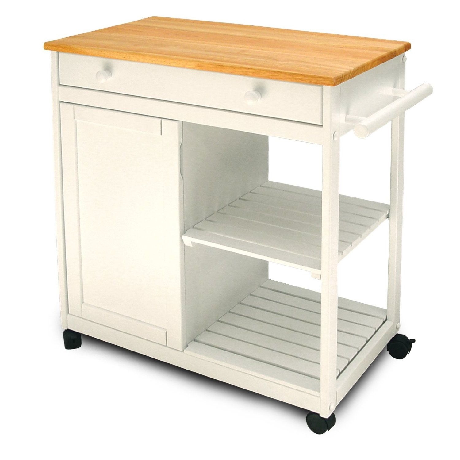 Cottage Kitchen Cart with Wooden Top