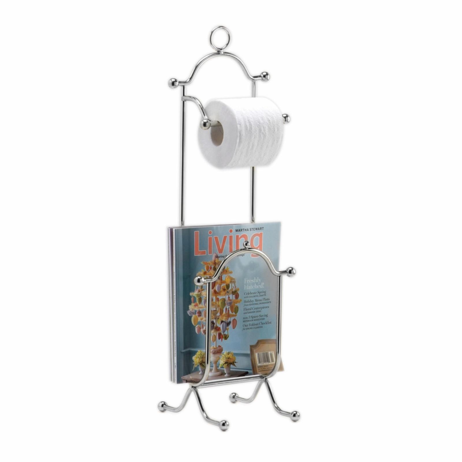 Freestanding Combination Magazine Rack and Toilet Paper Holder