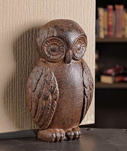 Gift Craft Cast Iron Owl Door Stopper, 4.1 by 6.9-Inch