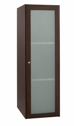 Shaker 15" Linen Cabinet Storage Tower with Frosted Glass Door in Dark Cherry