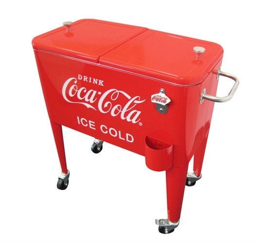 60 Qt. Coca-Cola Ice Cold Heavy Duty Rolling Cooler