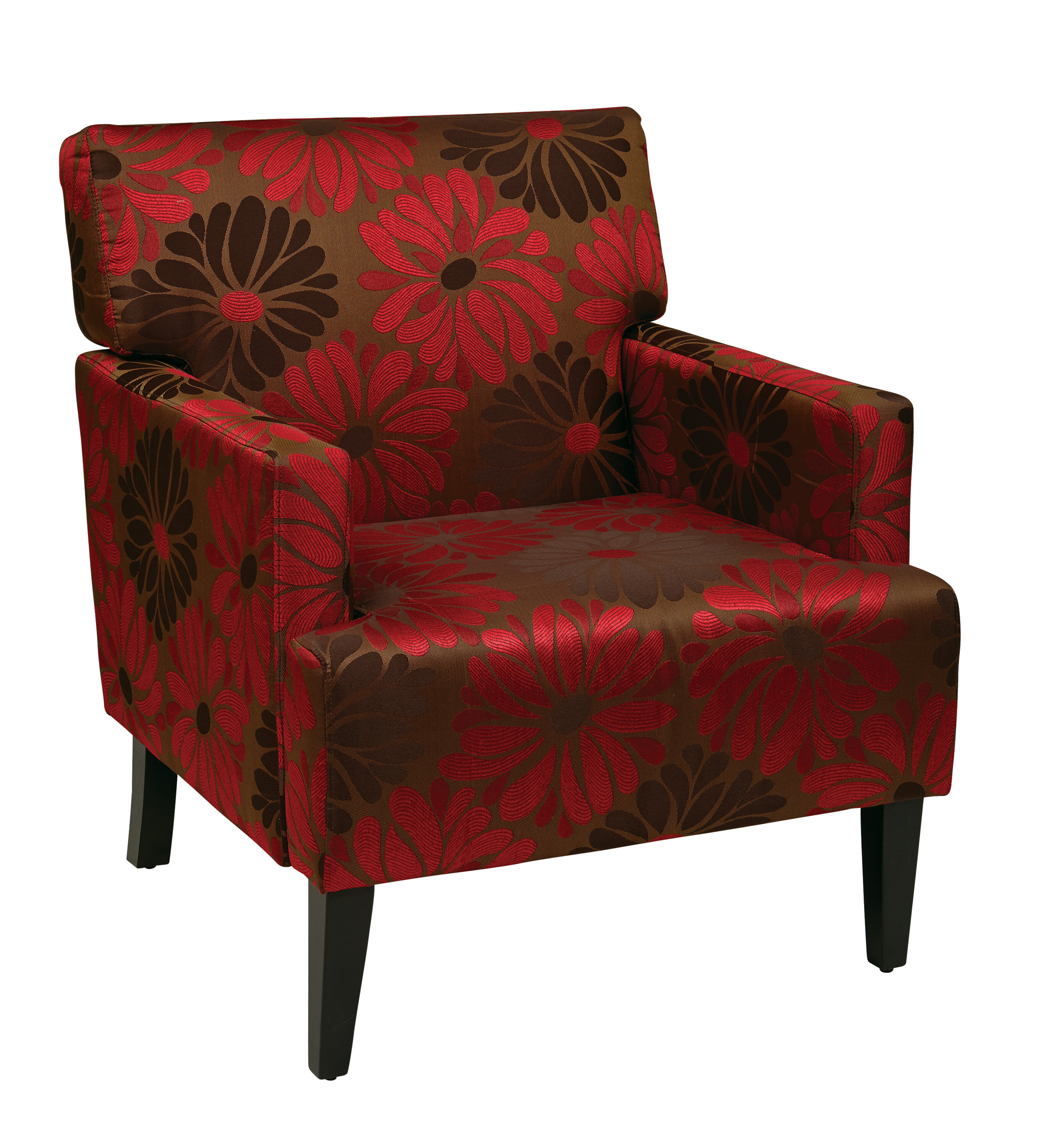 Ave Six Carrington Groovy Red Arm Chair