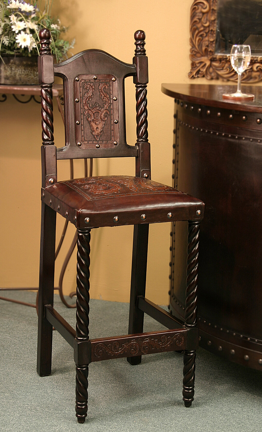 Colonial Bar Stool with Cushion