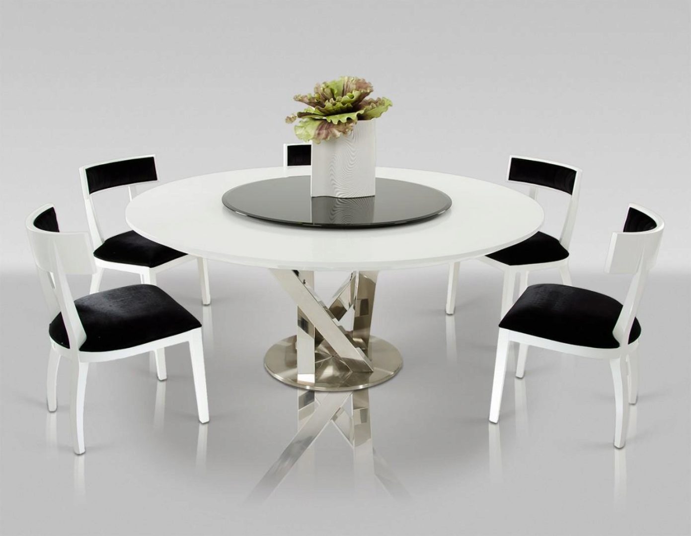 Modrest A&X Spiral Dining Table with Lazy Susan
