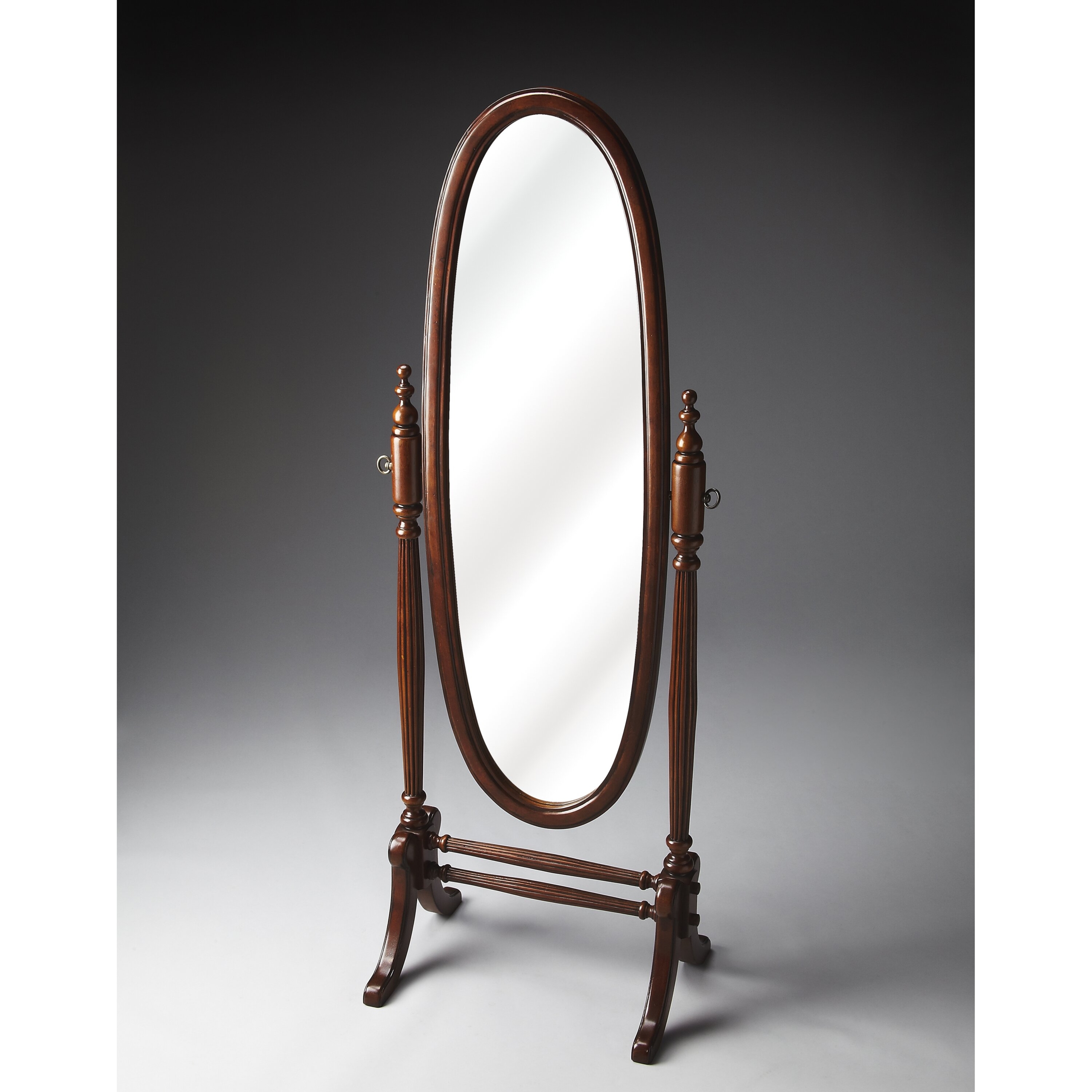 Details about   Hongville Wood Rectangular Oval Cheval Floor Mirror Free Standing Mirror 