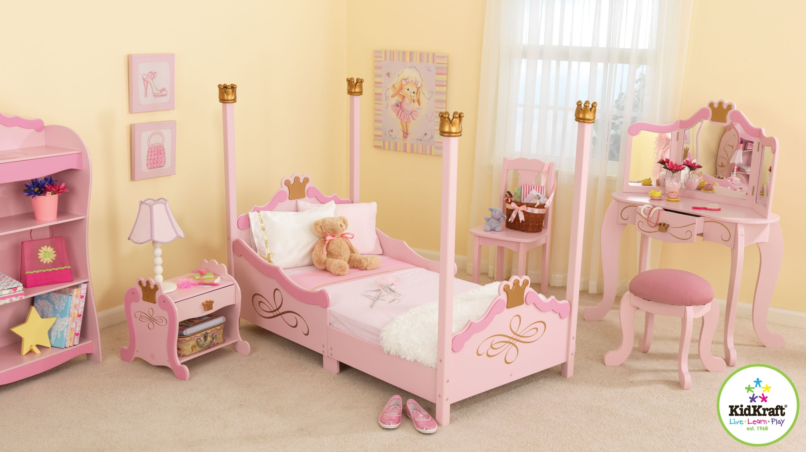 pink bedroom set for girl