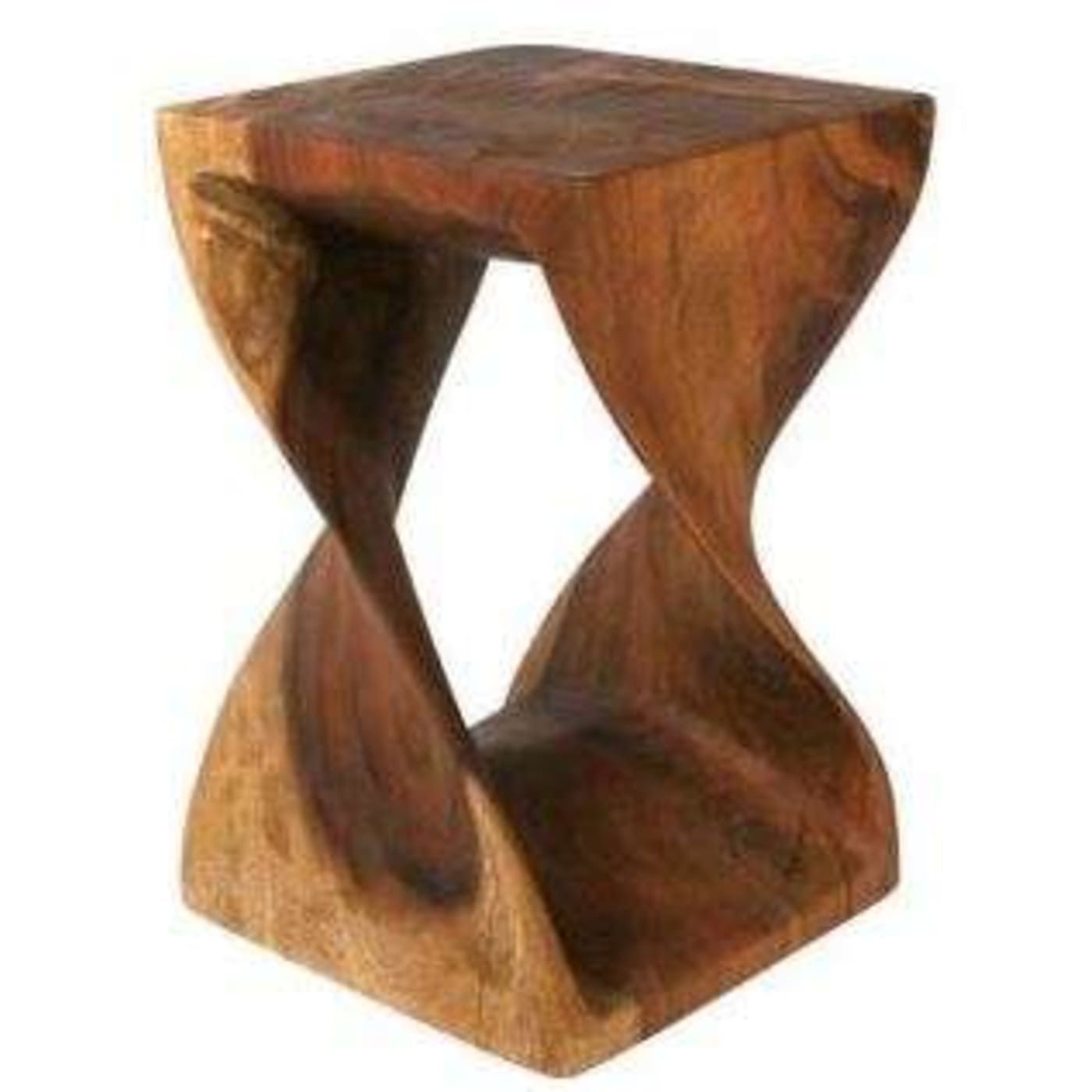 twisted wood side table