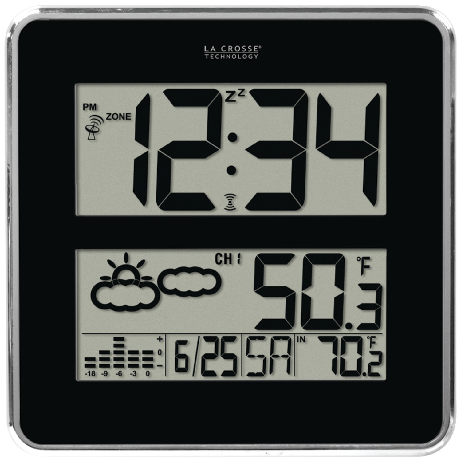 Atomic Digital Wall Clock with Forecast and Weather