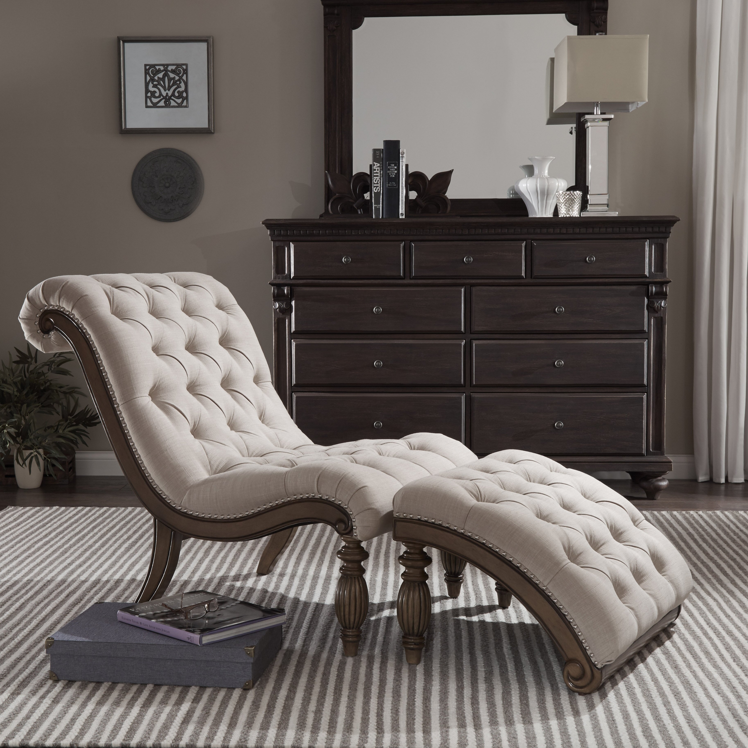 Auster Chaise Lounge and Ottoman Set