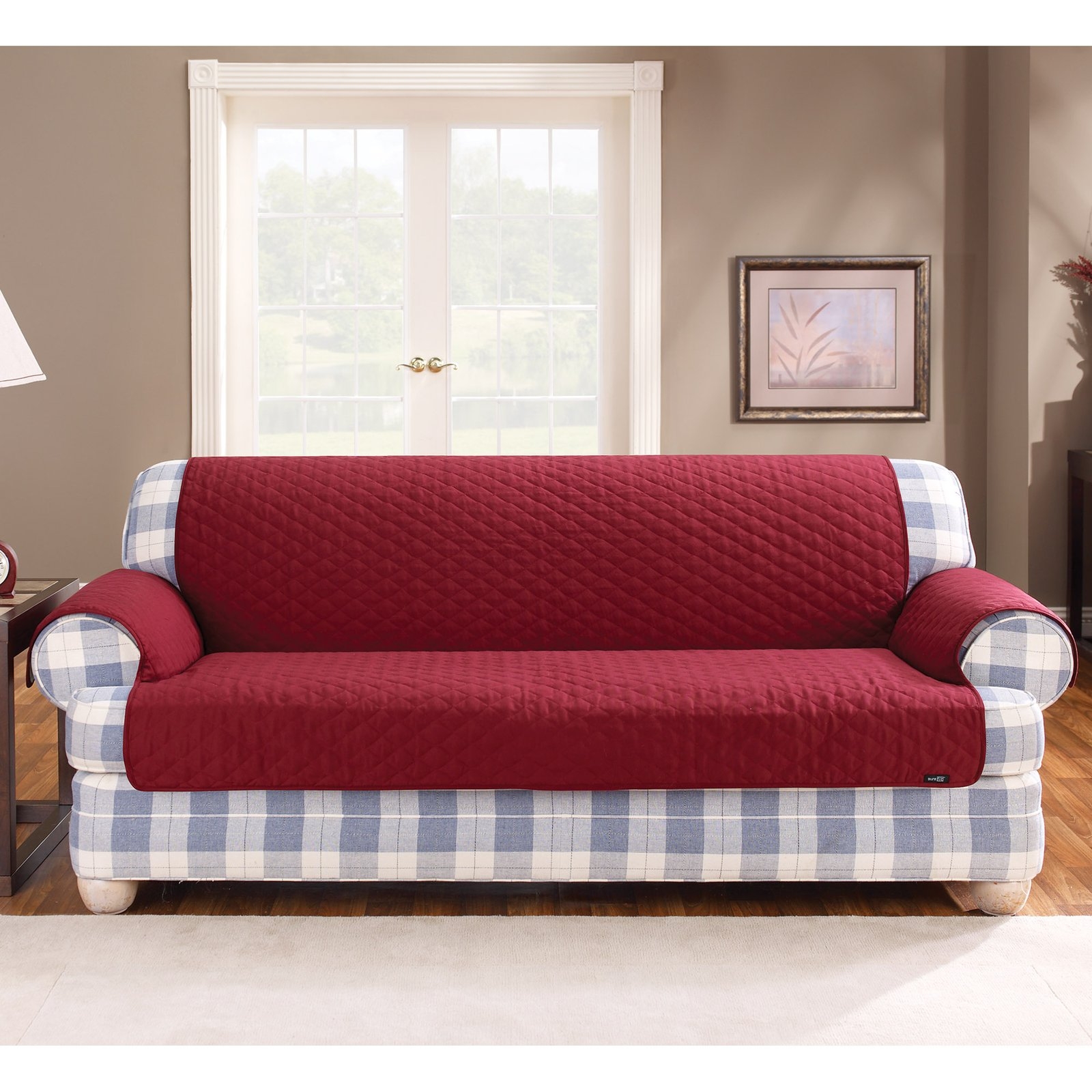 Cotton Duck Furniture Friend Sofa Cover in Claret