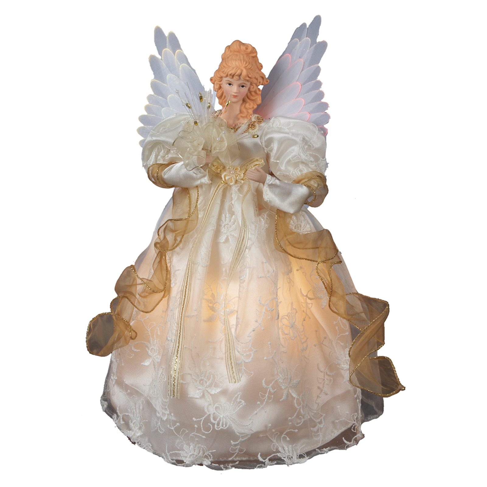 Fiber Optic Ivory and Animated Angel Tree Topper