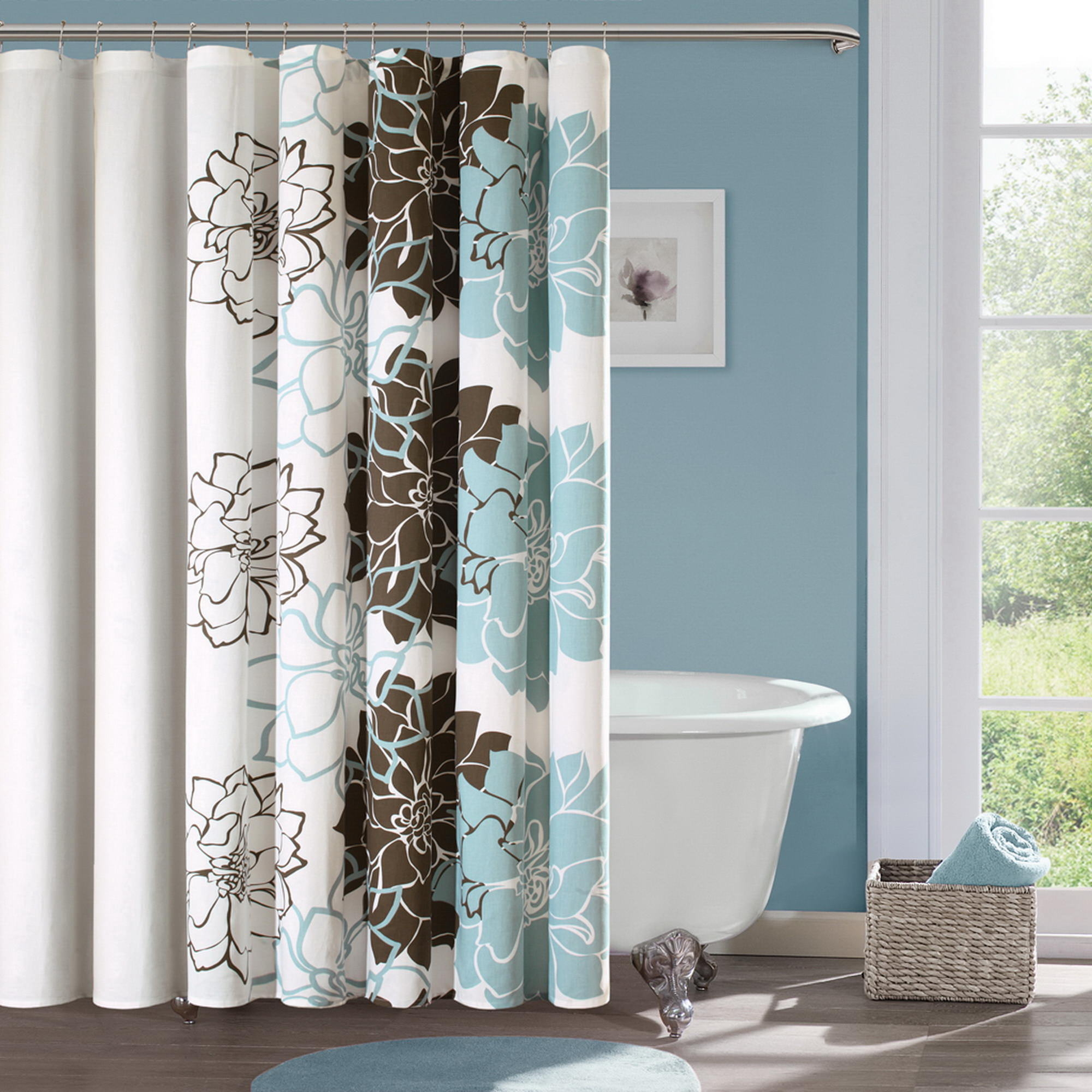 Blue Brown Shower Curtain Ideas On Foter