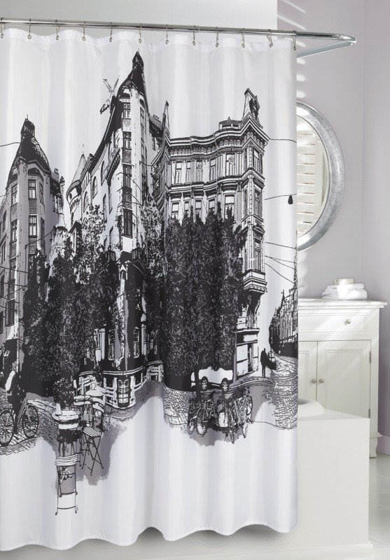 Paris Fabric Shower Curtain