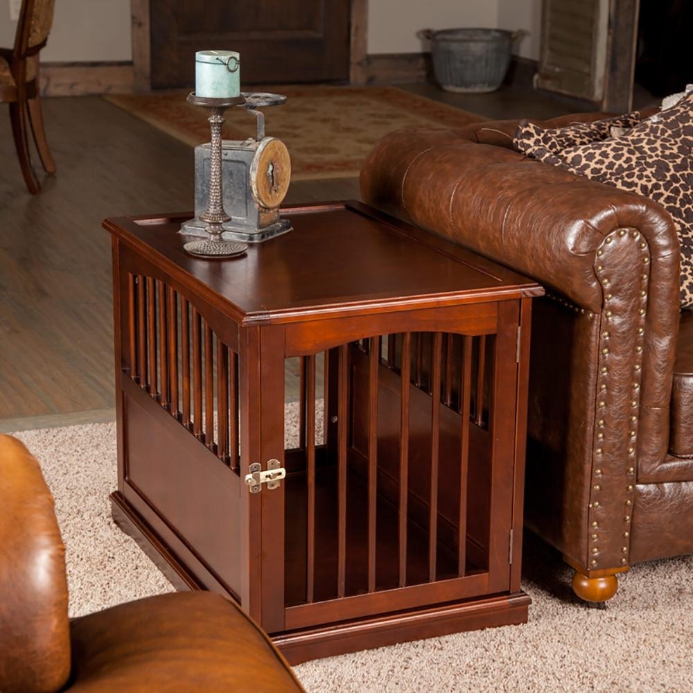 Pet Crate End Table in Walnut