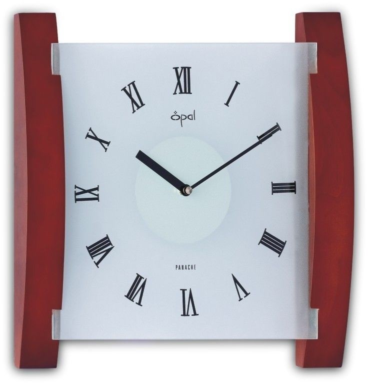 Wood and Frosted Glass Wall Clock