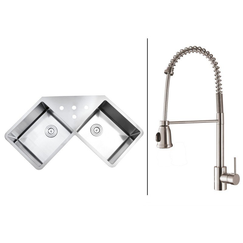 43.75" x 23" Kitchen Sink with Faucet