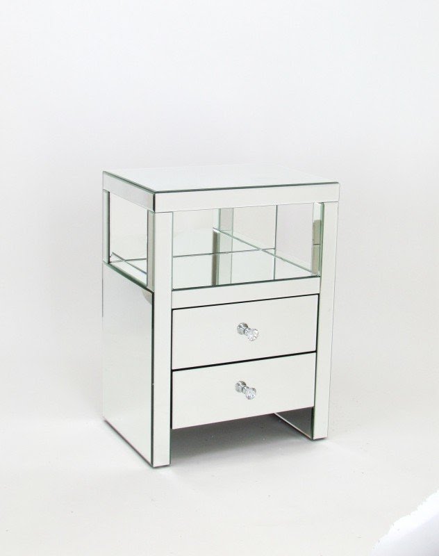 Beveled Mirror End Table