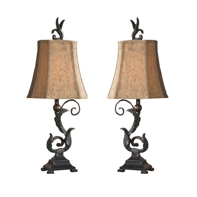 Caperana Buffet 24" H Table Lamp with Bell Shade (Set of 2)