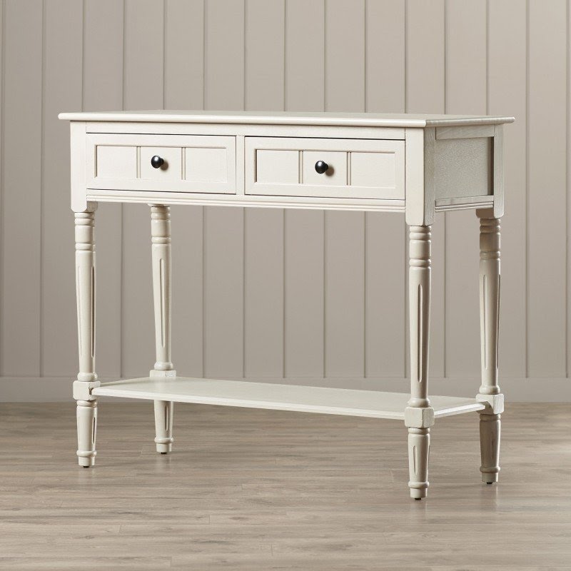 narrow white sofa table