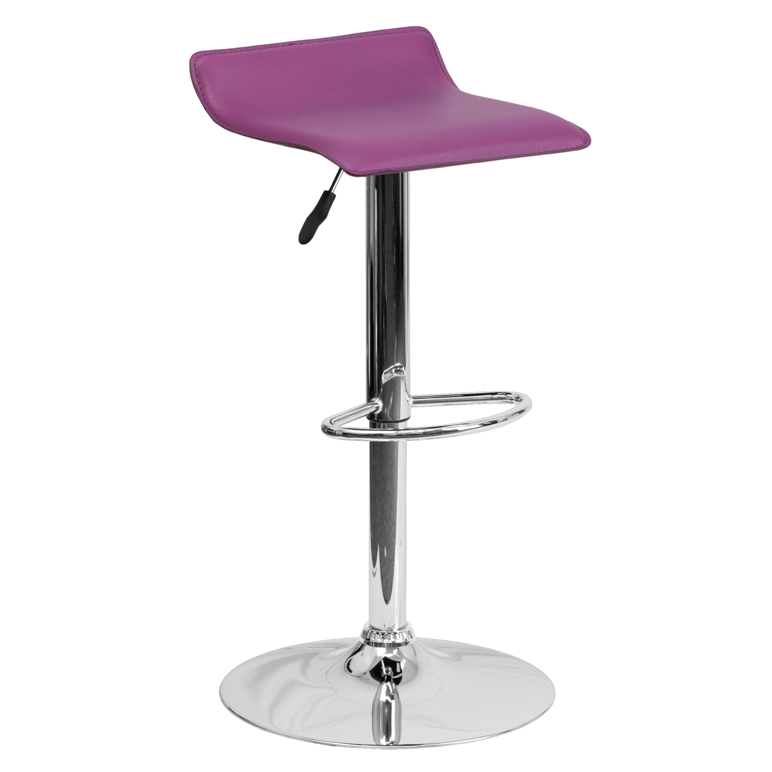 Contemporary Adjustable Height Swivel Bar Stool with Cushion