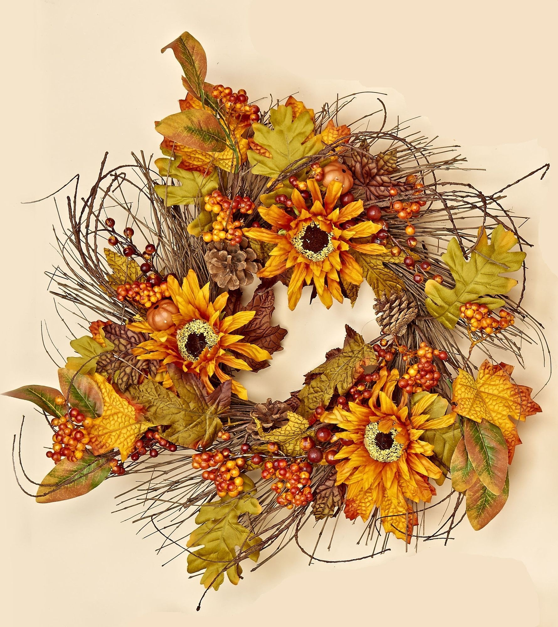 Fall Sunflower/Berry Wreath