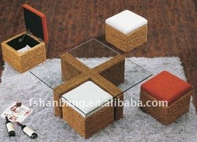Coffee Tables With Seating Underneath Foter Functional X Shaped Center Table With Four Hidden Stools Of