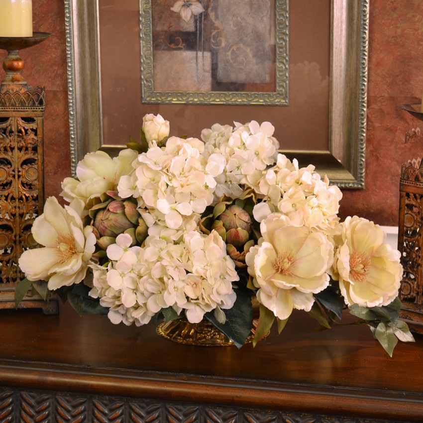 Garneck Silk Hydrangea Flower Artificial Fake Flower Arrangements Wedding Bouquets Table Centerpieces for Home Garden Party Decoration 