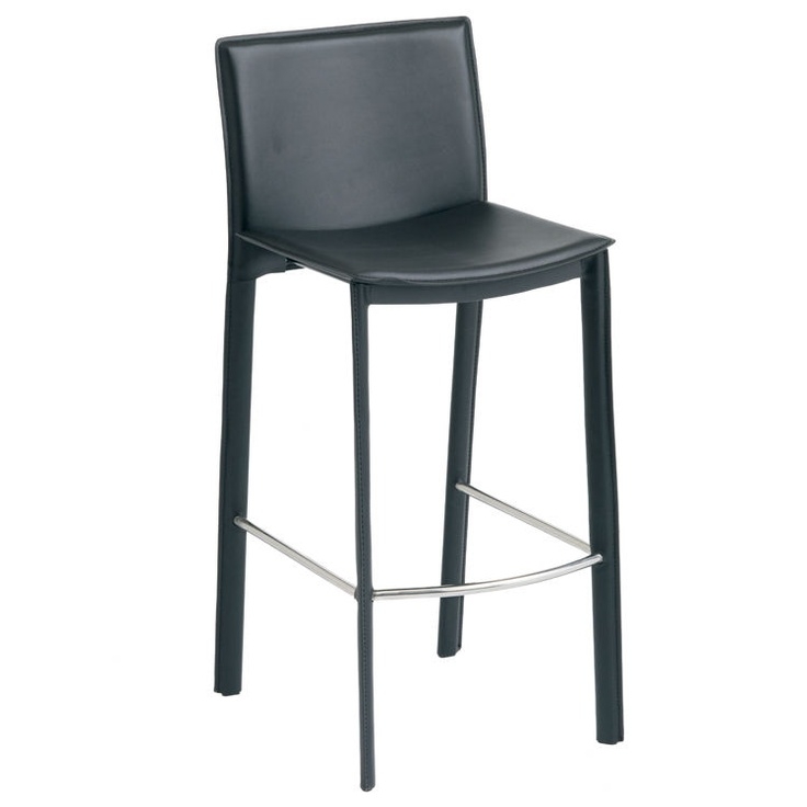 Nuevo living hgaf147 bridget bar stool black top grain italian