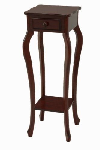 Wooden Telephone Table Corner Stand Hand Carved Round Display Stand Interior 