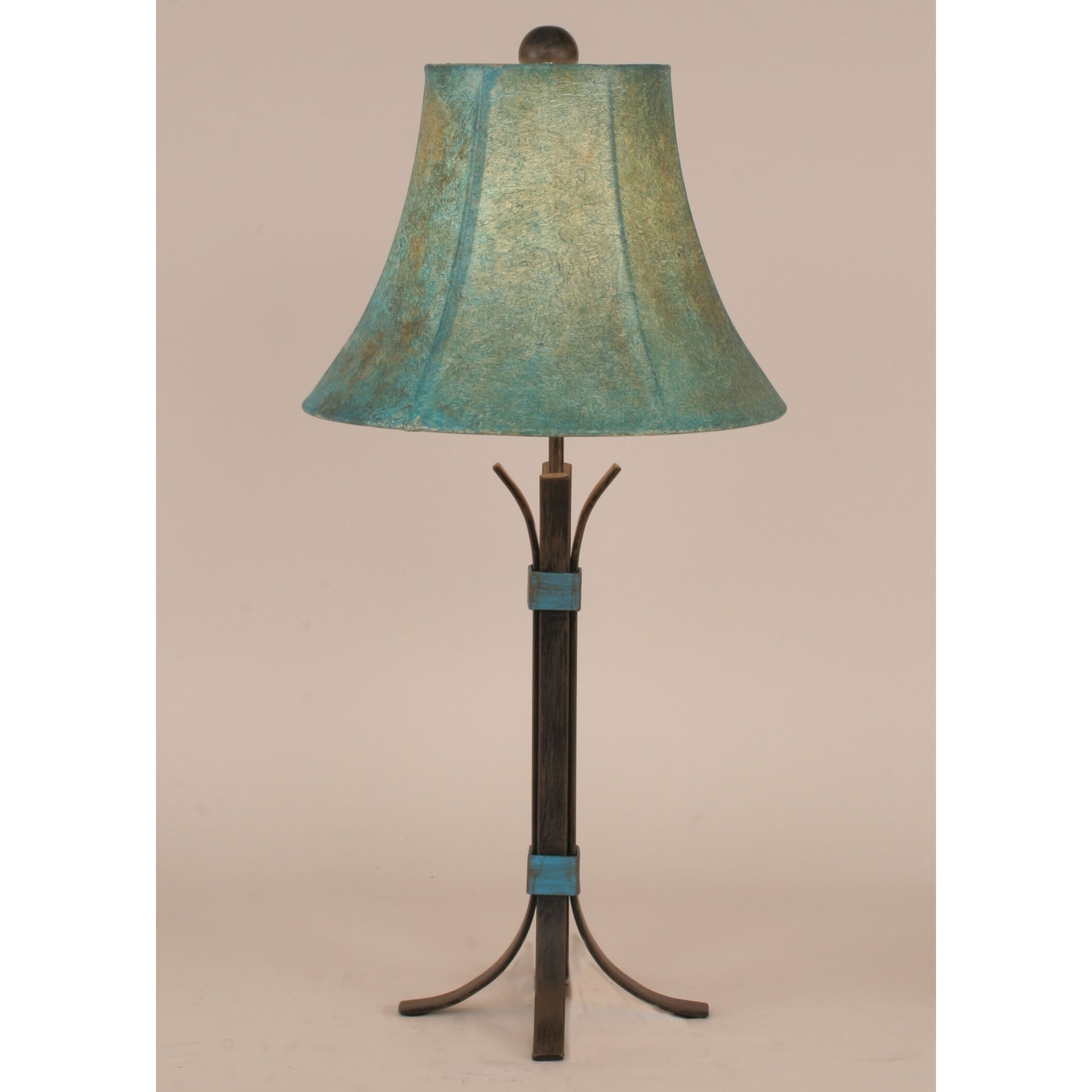 Rustic Living Iron 25" H Accent Table Lamp with Bell Shade