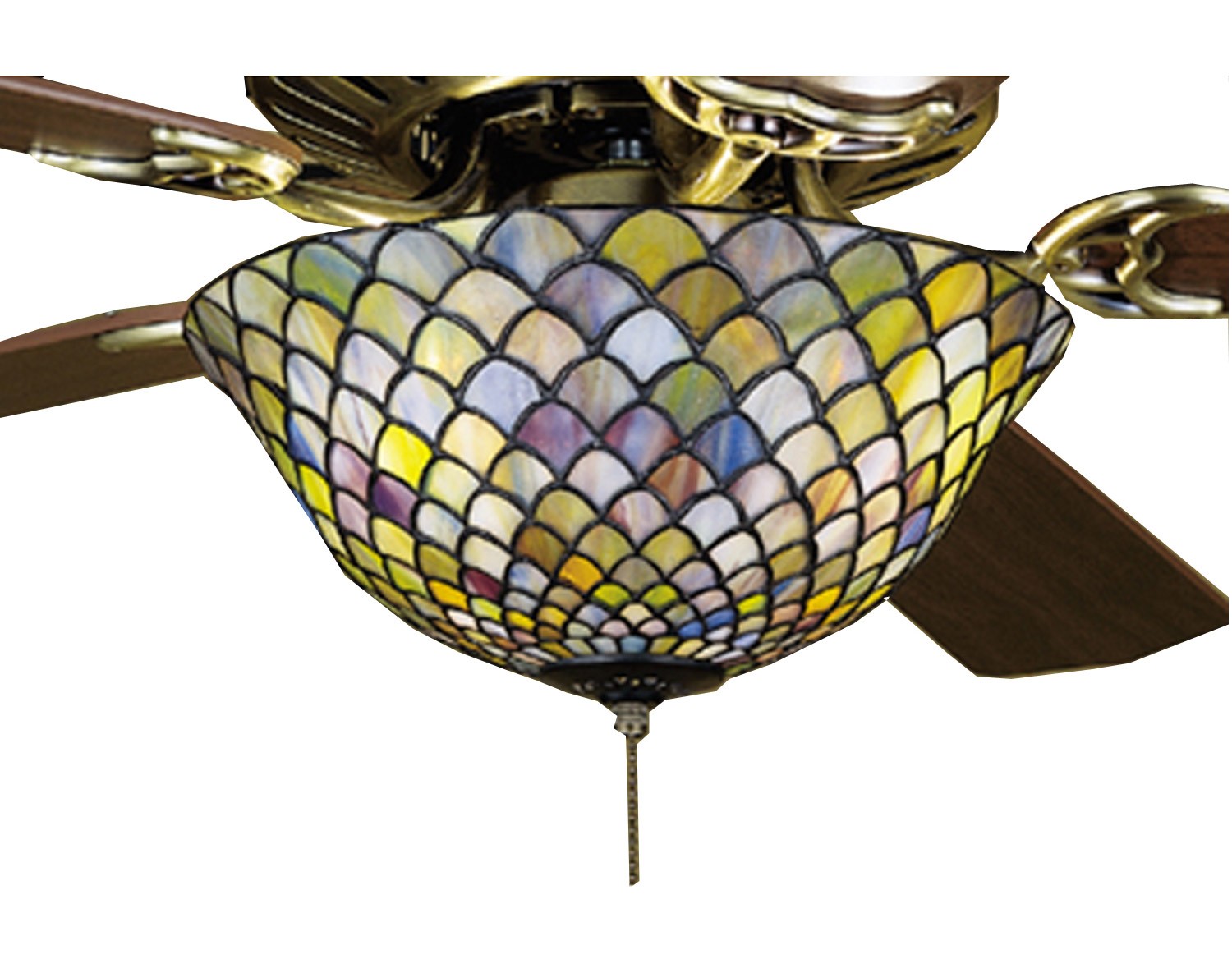 Tiffany Fishscale 3 Light Ceiling Fan Light
