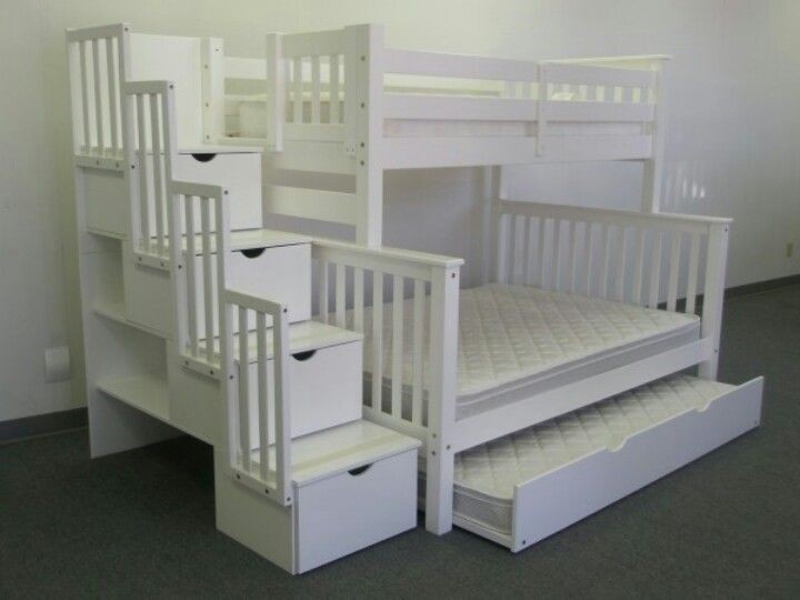 Twin Over Full Bunk Bed with Twin Trundle