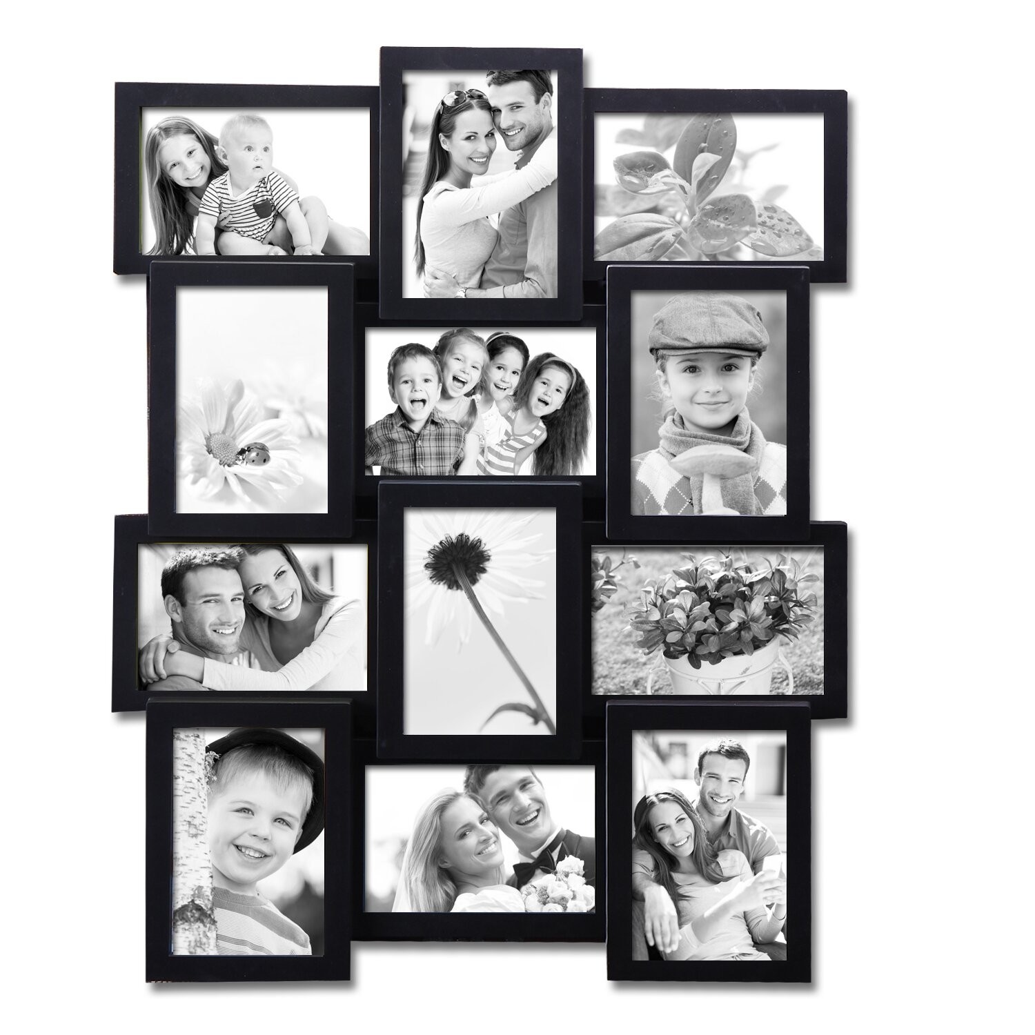 12 Opening Plastic Wall Hanging Photo Collage Picture Frame