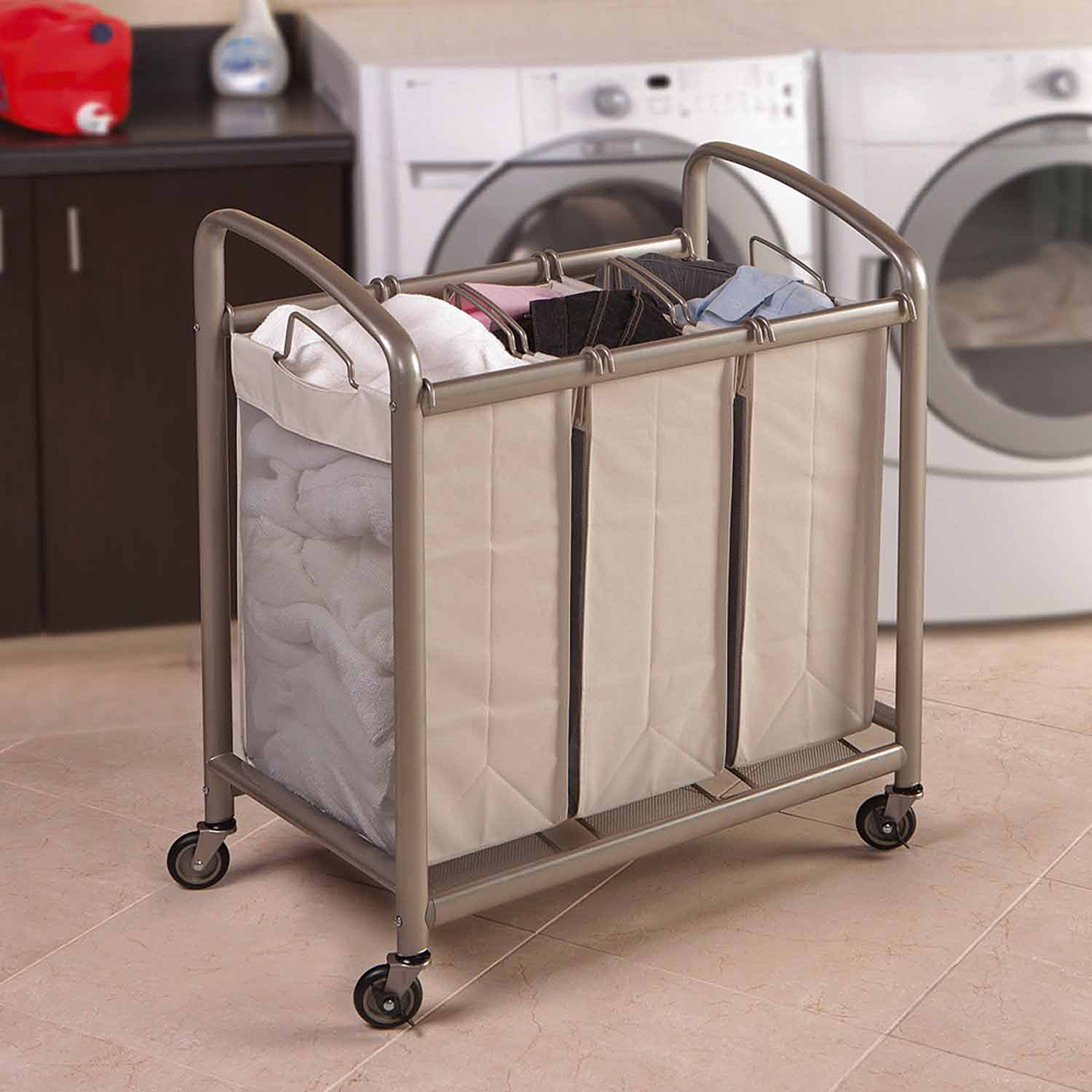3 Bag Slanted Handle Laundry Sorter