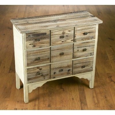 9 Drawer Weathered Wood Cabinet