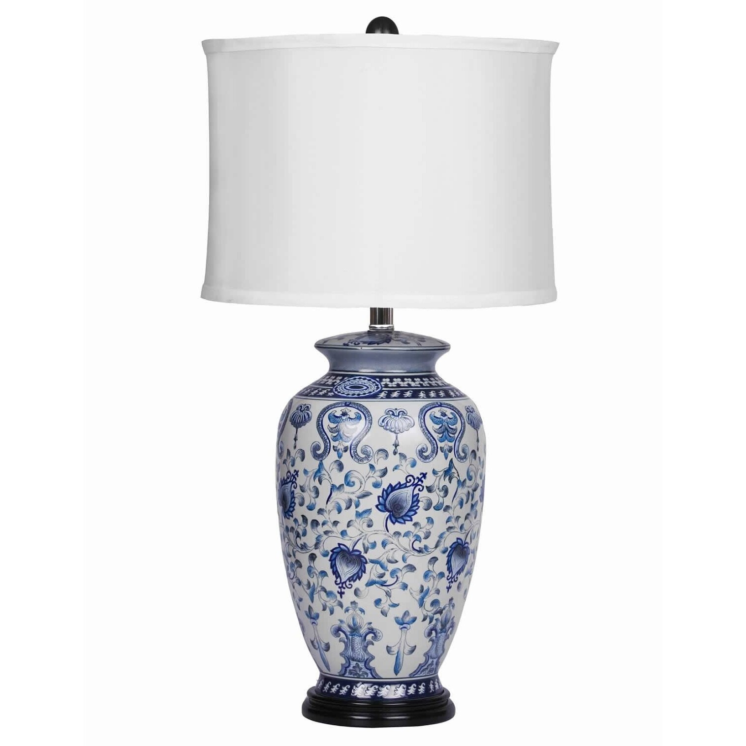 Asian 28" H Table Lamp with Drum Shade