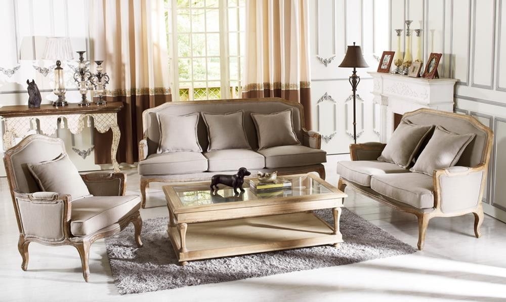 Baxton Studio Constanza Classic French Sofa Set